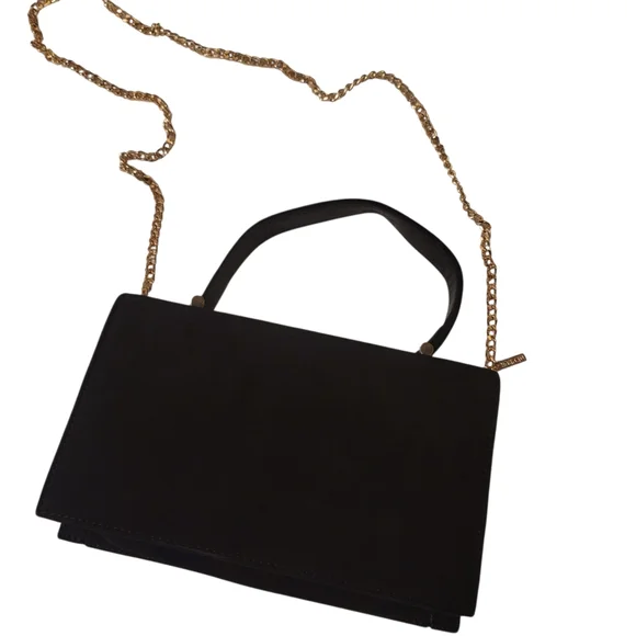 MENBUR Elegant Velvet Black and Gold Women's Purse - Picture 3 of 5